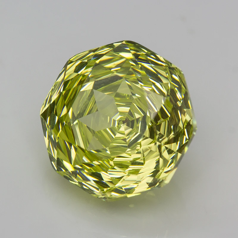 New 5A Apple Green Millennium Octagon Rose Cut Cubic Zirconia Loose Gemstones for Jewerly Making