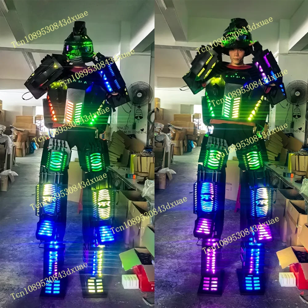 

LED Robot Armor Mech Suit Glowing Performance Wear Stage Festival Parade Atmosphere Night Club Led Walker Robot