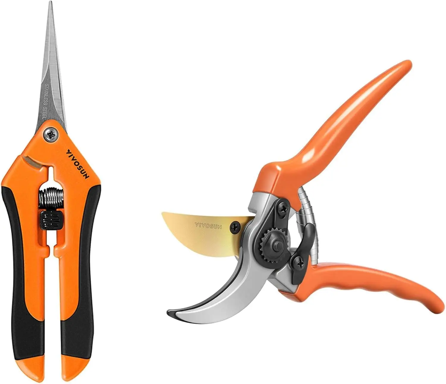 مقص حديقة VIVOSUN مقاس 6.5 بوصة ومقصات تجاوز 8 بوصات - مقلمات شديدة التحمل مع شفرات SK5 احترافية