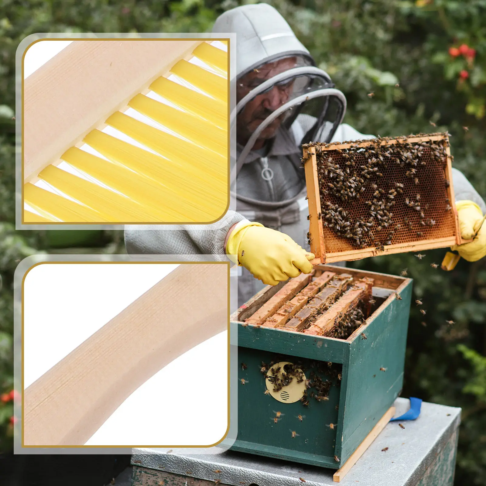 Reliable for Beekeepers Solid Wood Handle Premium Plastic Bristles Lightweight Compact Storage Friendly Beekeeping