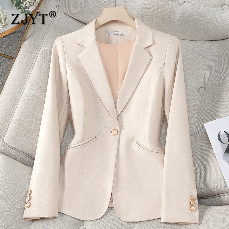 

ZJYT Spring 2025 Korean Fashion One Button Blazers for Women Office Casual Jacket Coat Feminino Loose Outerwears Veste Femme