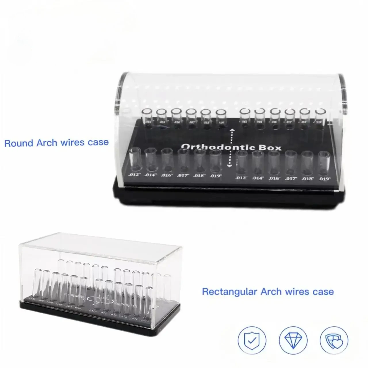 

NIGF Dental Acrylic Organizer Holder for Orthodontic Round/Rectangular Arch wires Case