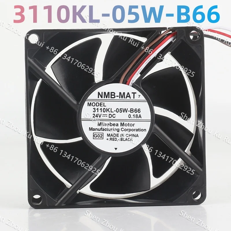 

Original NMB-MAT 3110KL-05W-B66 DC24V 0.18A 8025 8CM frequency converter 4-wire fan