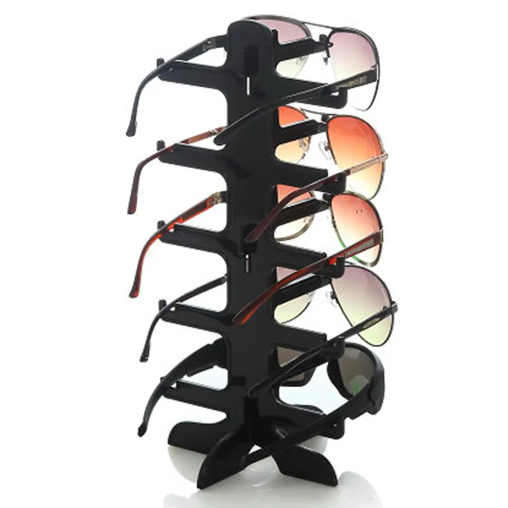 5 Layer Plastic Frame Display Stands Fashion Sun Glasses Eyeglasses Plastic Eyewear Counter Showing Stand Holder Rack Wholesale