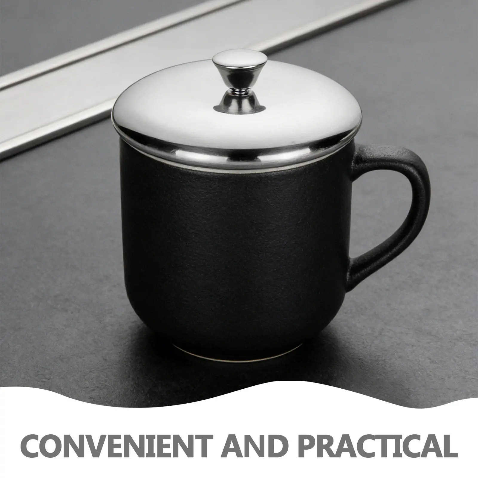 Food Grade Stainless Steel Round Cup Lid Universal Mug Cover for Hot Cold Drinks Spill Proof Tight Seal Reusable Beverage Cap