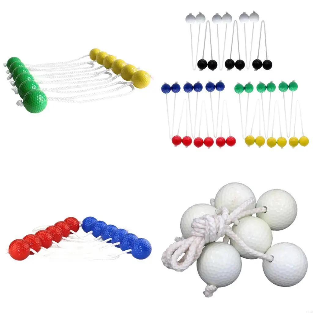 

K1KD 6Pcs Outdoor Lawn Yard Golf Throwing Ball Ladders Toss Game Ball Replacement Hard Golf Training Ball Enduring