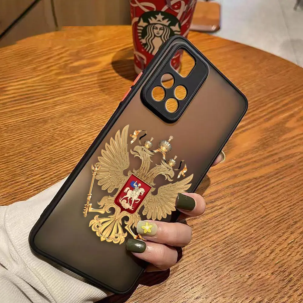 Fashion Russia Russian Flags Emblem Matte Case for Redmi NOTE 12 11 10 11S 10S 9 9S 9T 8 7 6 5 4 PRO PLUS 4G 5G Case Funda Shell