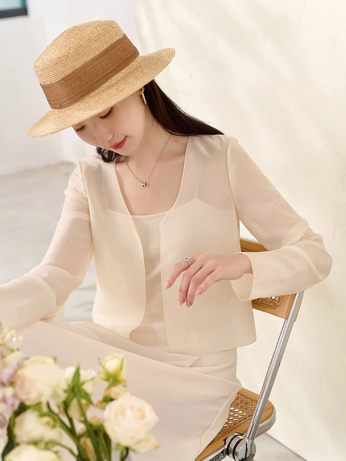 

Легкое женское пальто JPOO из шелкового ацетата с защитой от солнца, модное, приталенного кроя, с длинными рукавами