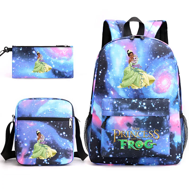 

3pcs Disney The Princess and the Frog Students Backpacks Schoolbags Pencil Case Shoulder Bags Boys Girls School Bags Sets