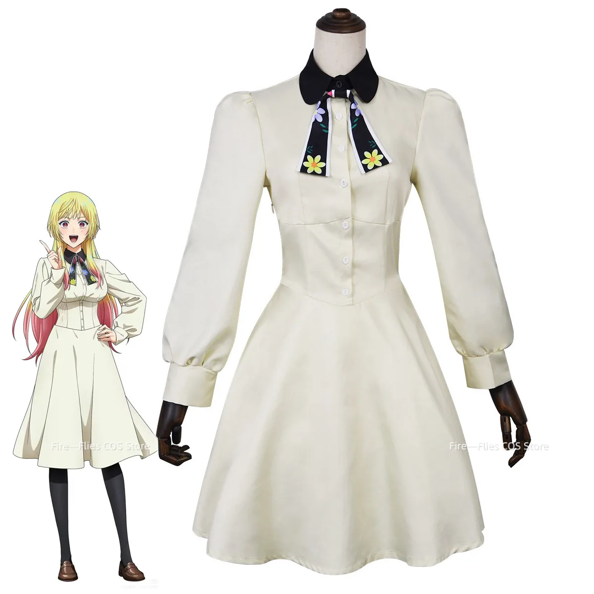 

Anime Marriagetoxin Mei Kinosaki Cosplay Costume Marriage Toxin White Long Sleeves Dress Bow Woman Sexy Carnival Halloween Suit