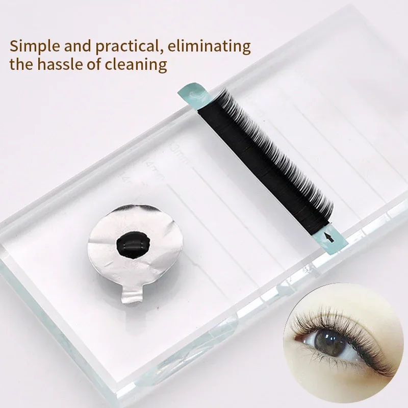 300Pcs Disposable Eyelash Glue Holder Foil Pallet Eyelash Extension Glue Pads Lashes Stickers Stand on Eyelash Jade Stone