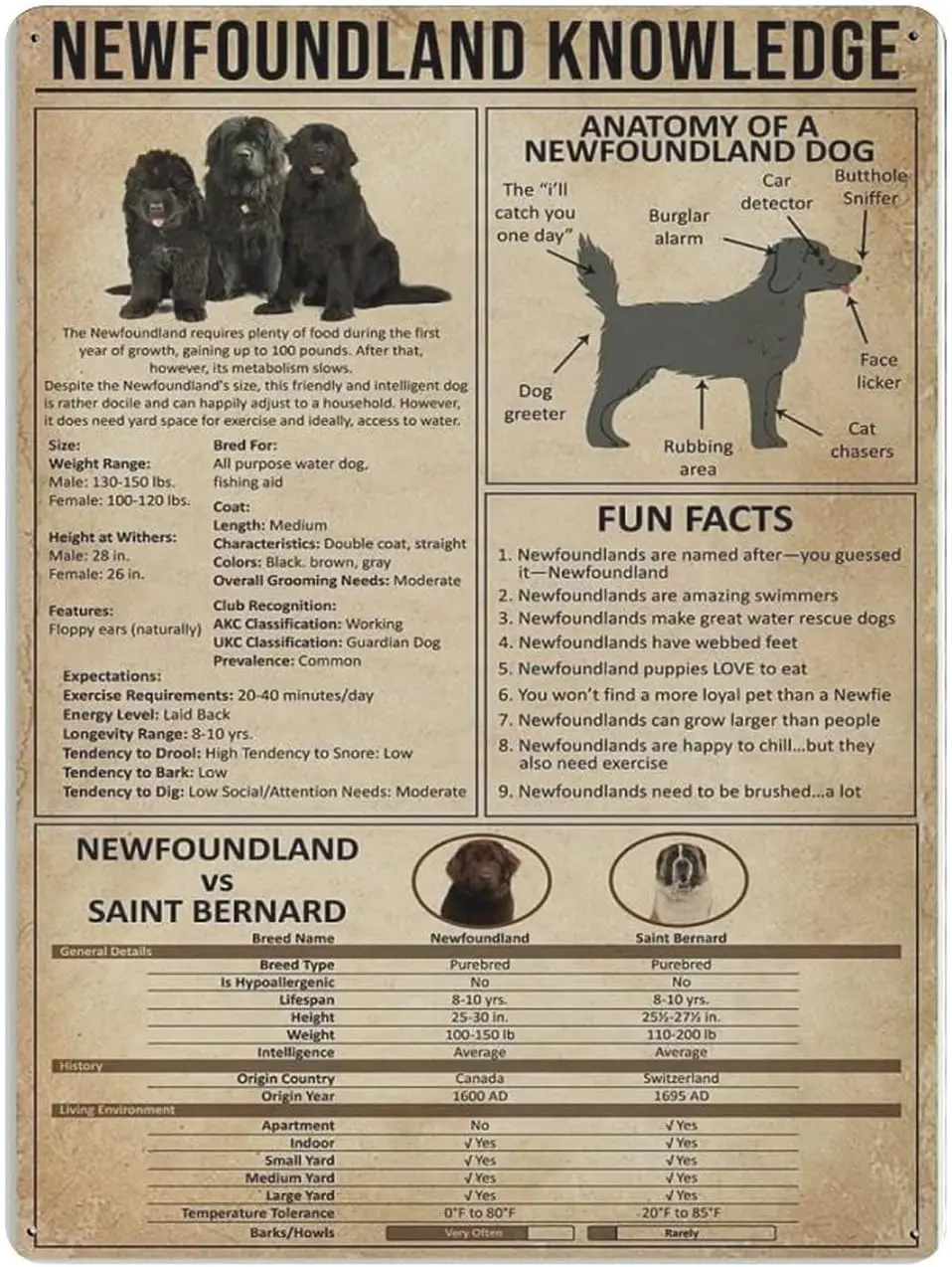UOAIUDT – affiche vintage en métal, plaque décorative murale rétro avec motif chien de la Nouvelle-Égale, cadeau pour la maison, la cuisine, le bureau, le club