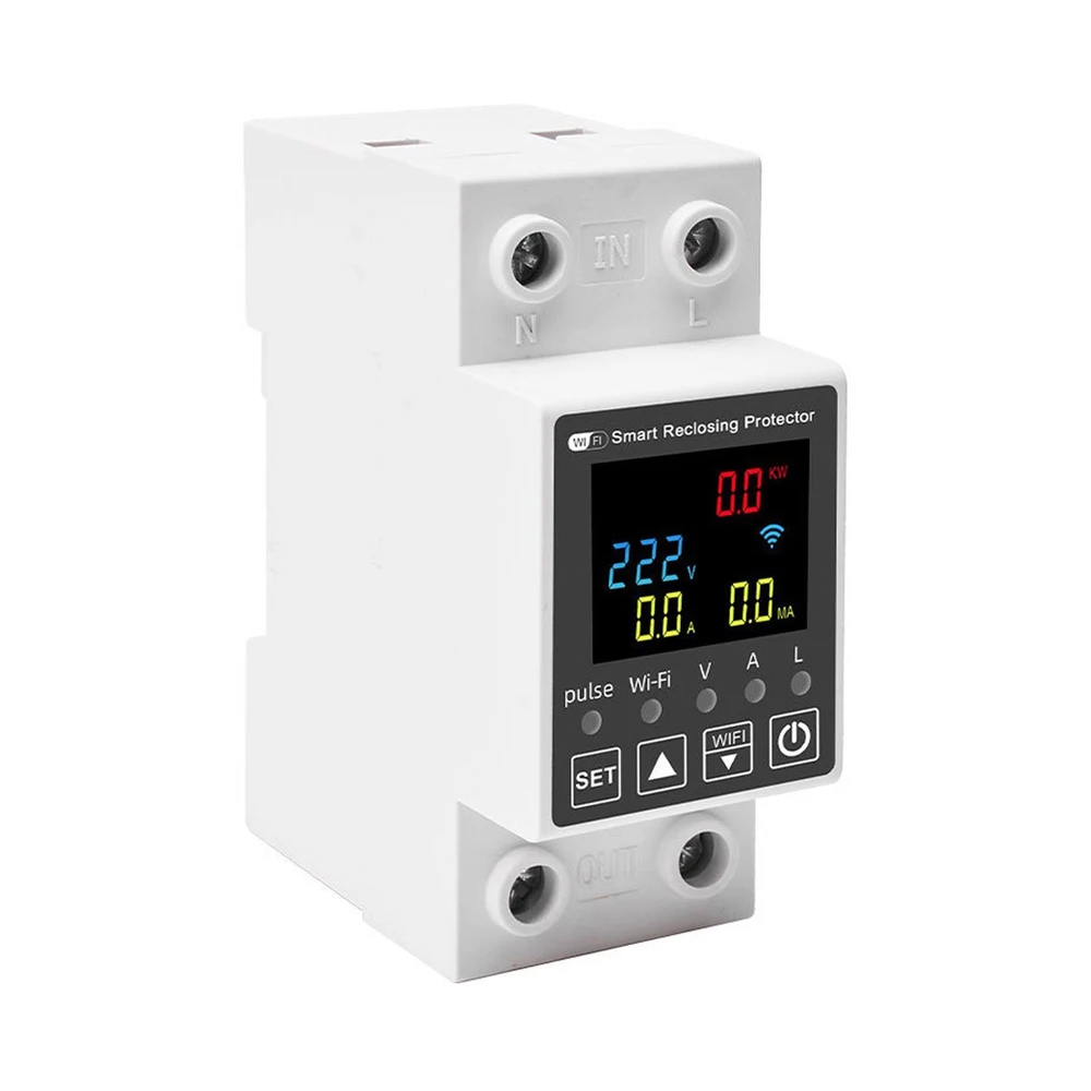 Tuya WiFi Smart Circuit Breaker Remote Control Reclosing Switch 1‑63A Over‑current Over‑voltage Under‑voltage Leakage Protection