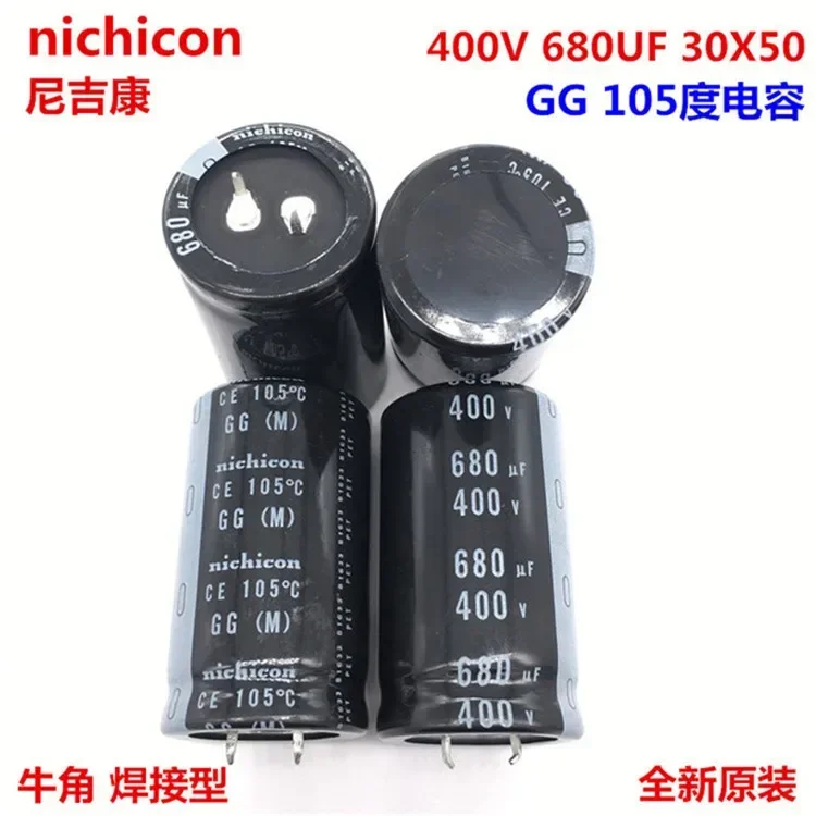 

2PCS/10PCS 680uf 400v Nichicon GG/GW/GX 30x50mm 400V680uF Snap-in PSU Capacitor