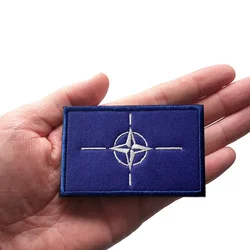 OTAN NATO Flag Patches Embroideried Appliques for Clothing Military Tactical Patch Hook and Loop Armband Backpack Badge