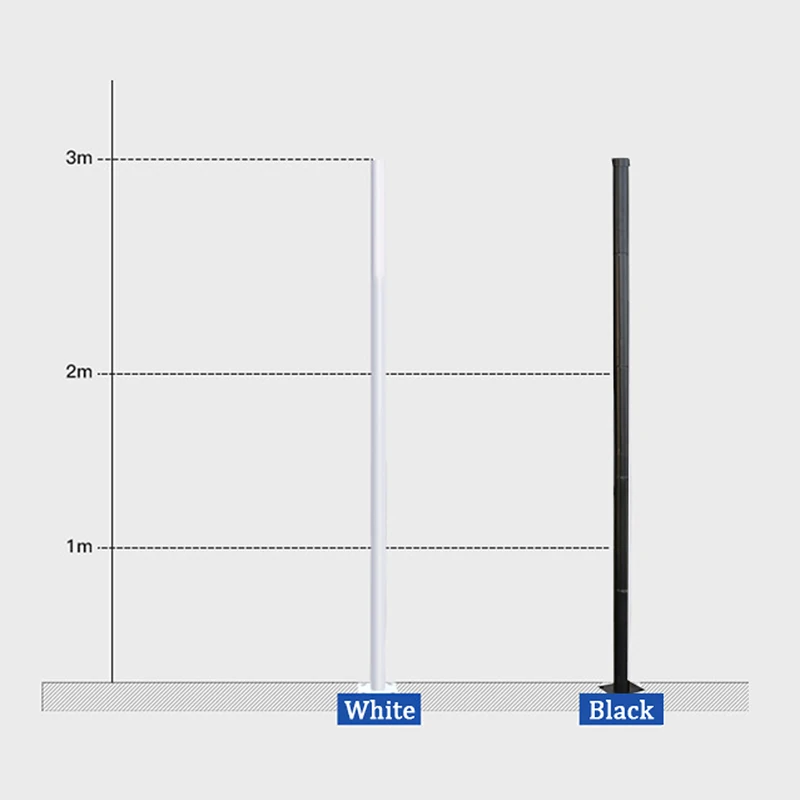 Modern 3 Meter Dia76mm High Black Splicing Street Lamp Park Garden Light Post Galvanized Steel CCTV Camera Sectional Stand