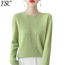 Winter Classic Seamless Cashmere pullover Women fashion Wool Sweater Round Neck Long sleeved warm&loose fitting Clothing Tops