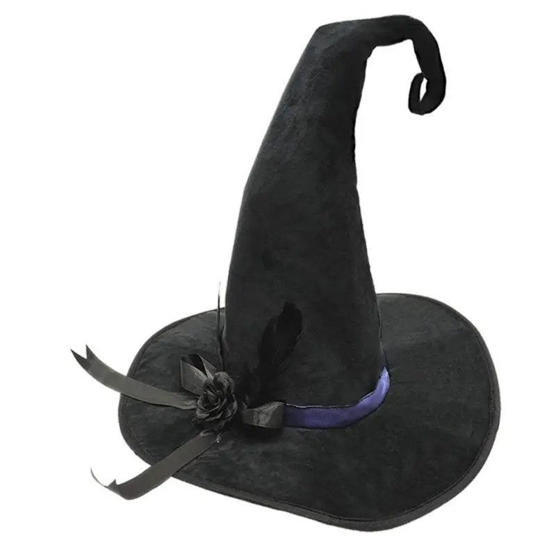 39BD Wizard Costume Hat Practical Nonwoven Fabric Halloween Celebration Accessory For Adults Children Dressing up