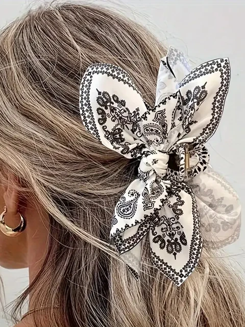 Eleganckie damskie kokardki spinki do włosów dwustronne duże satynowe spinki do włosów rekina solidna kokardka spinki do włosów Barrettes akcesoria do włosów