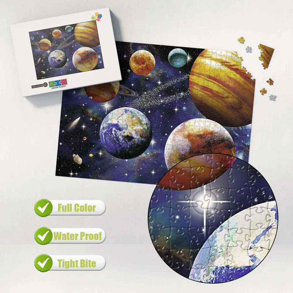 Earth Planets Jigsaw Puzzle Manual Diy Jigsaw Puzzles Kids Learning Educational Toys Kid's Birthday Gifts Multi-Size Available
