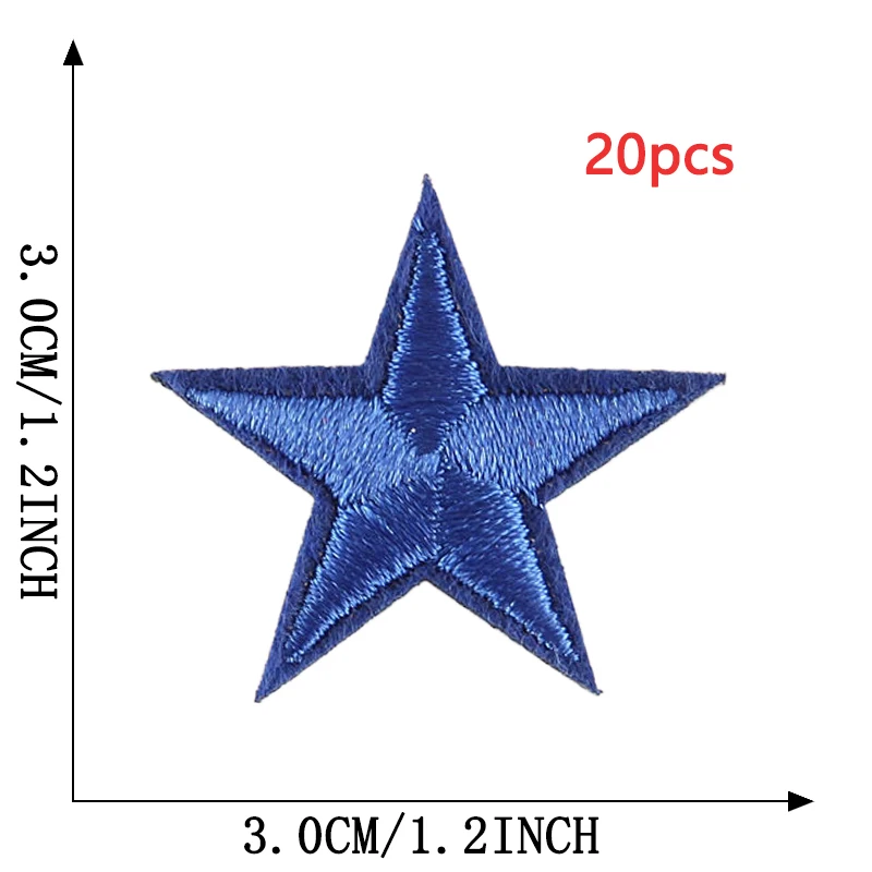 20 stücke Fünfzackigen Stern Patches Viele Für Kleidung Eisen Auf Zufällige Masse Thermische Klebstoff Stickerei Nähen Designer Parches Para Ropa – Detail 10
