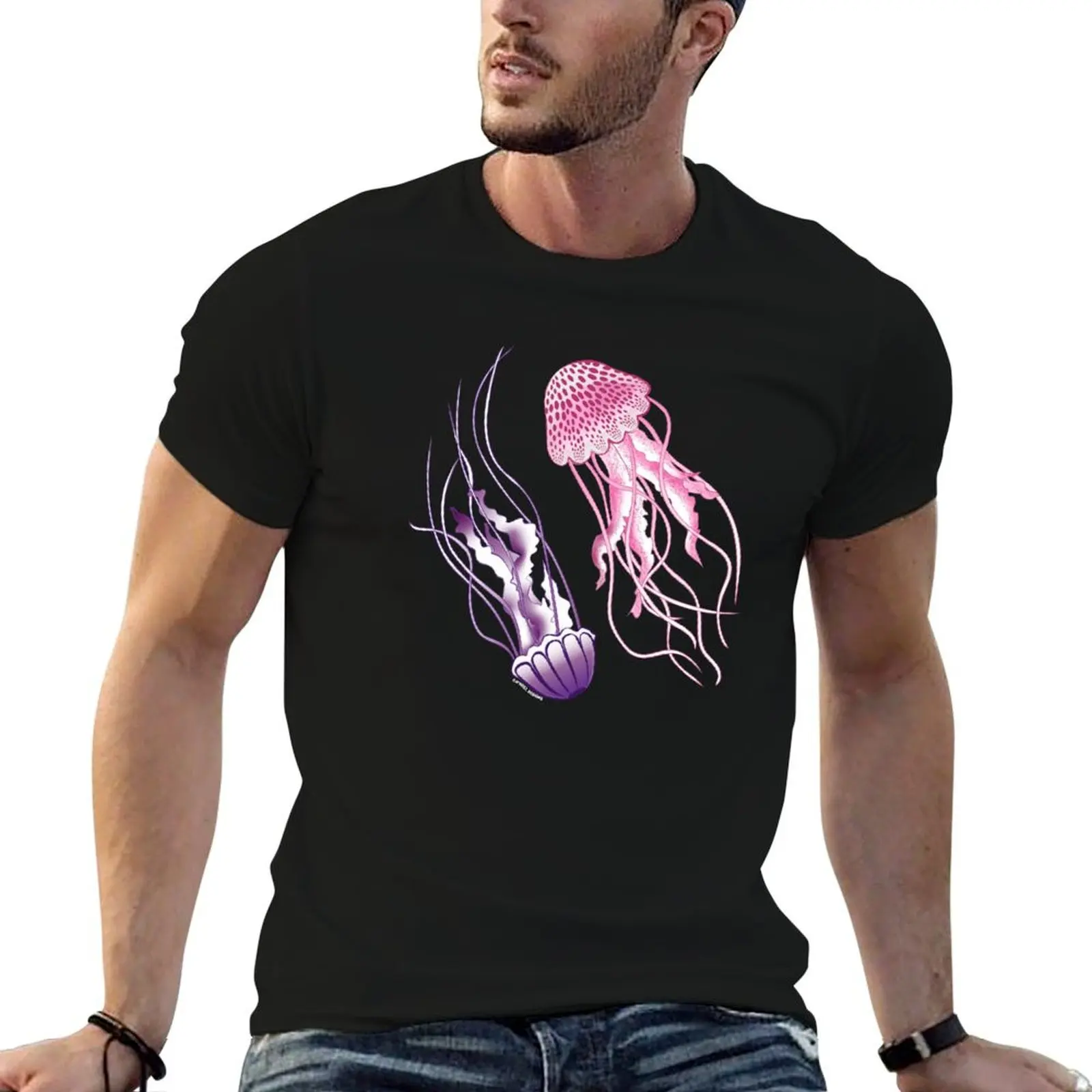 

Pink and Purple Jellyfish T-Shirt shirts graphic tee sports fans heavy weight t shirts for men