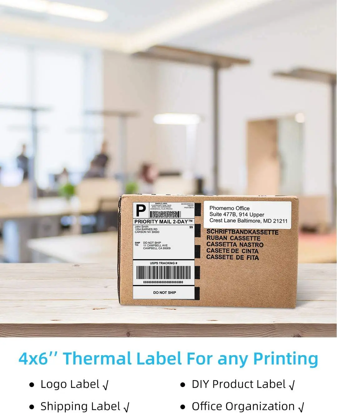 Express sheet printing paper 4*6/3.5*1.125 Three-proof thermosensitive paper sticker label paper