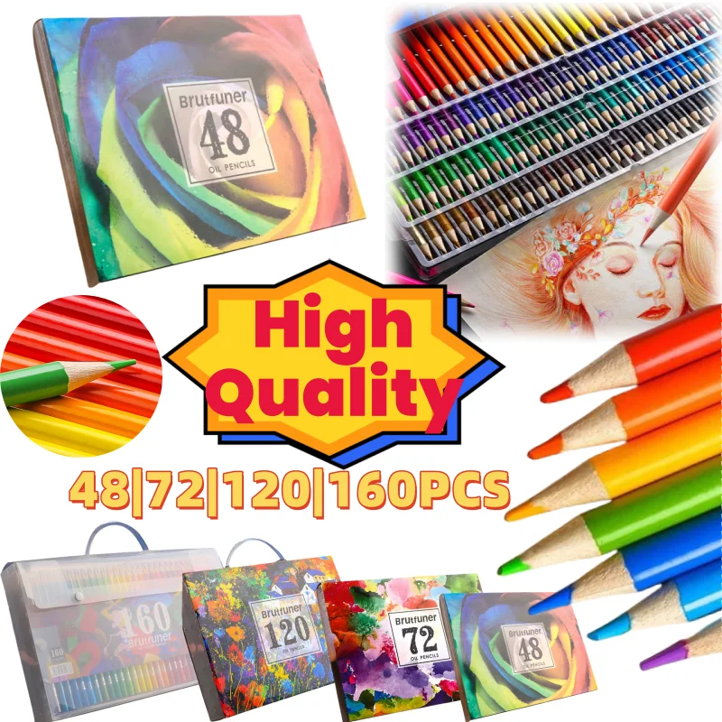 

48/72/120/160Pcs/set Oily Colored Pencil Set Professional Students Painting Graffiti Sketching School Art Supplies Stationery
