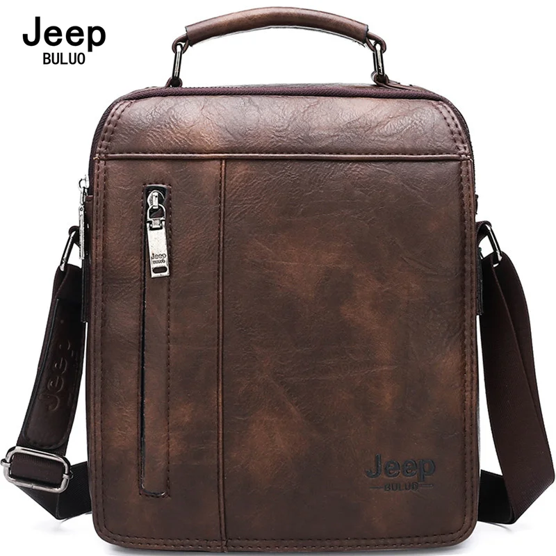 JEEP BULUO New Arrived Luxury Brand Men\'s Messenger Bag High Quality  Large Capacity Fashion  Crossbody Bags For 9.7 in iPad