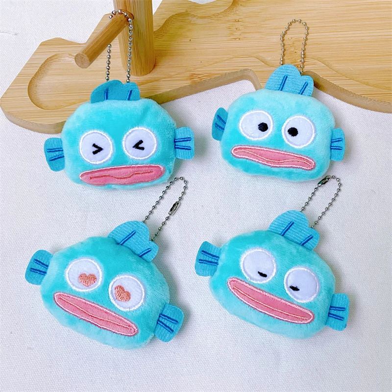 Porte-clés de broche de beurre de dessin animé d'anime mignon, pendentif de monstre de poisson, jouets d'ornements de sac à dos