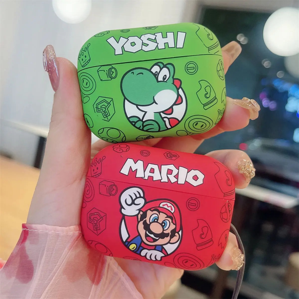 Cartoon Japan Anime Mario Yoshi Cute Earphone Case For Airpods 4 2 3 1 Pro 3 2 Wireless Bluetooth Headset Protective Hard Cover