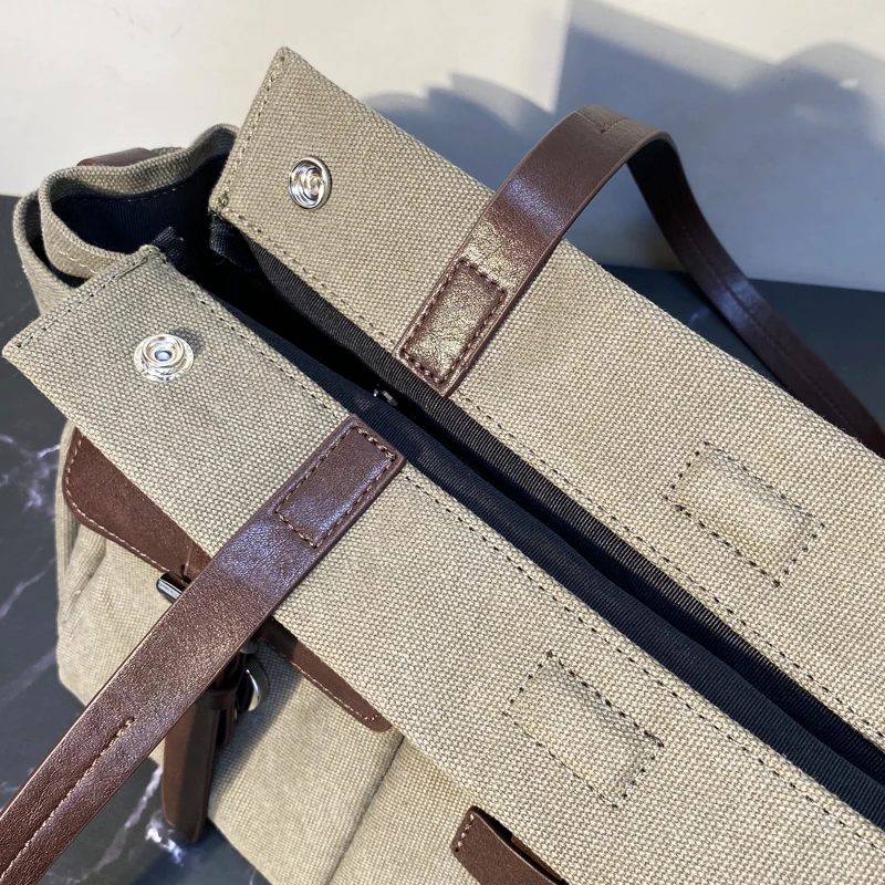 Vintage Canvas Tote Bags For Women Luxury Designer Handbag And Purses 2026 New In Multiple Pockets Belt Buckle Underarm Shoulder