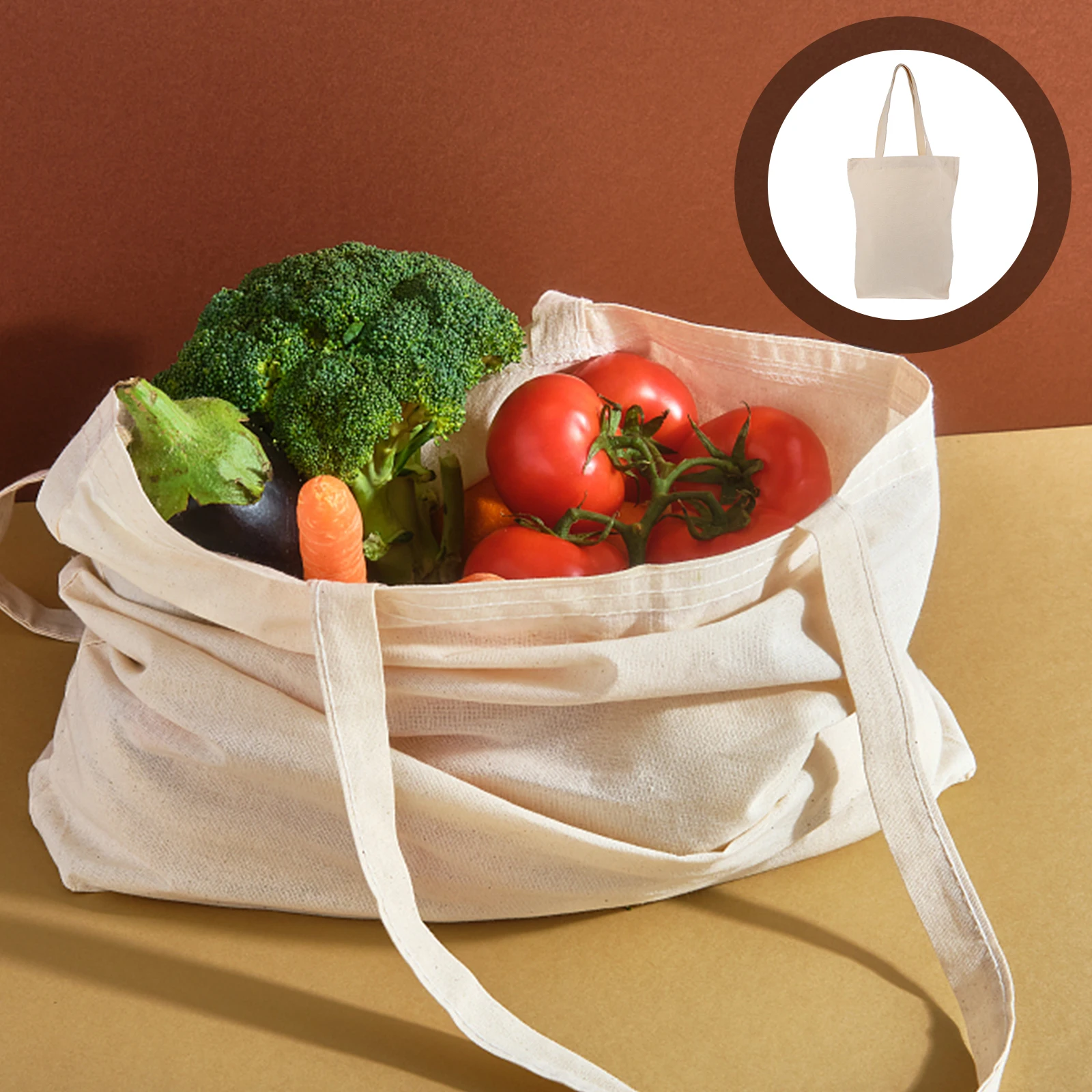 

Eco Friendly Reusable Canvas Tote Bag Multipurpose Shopping Handbag Lightweight Portable Bag for School Work Gift Giving