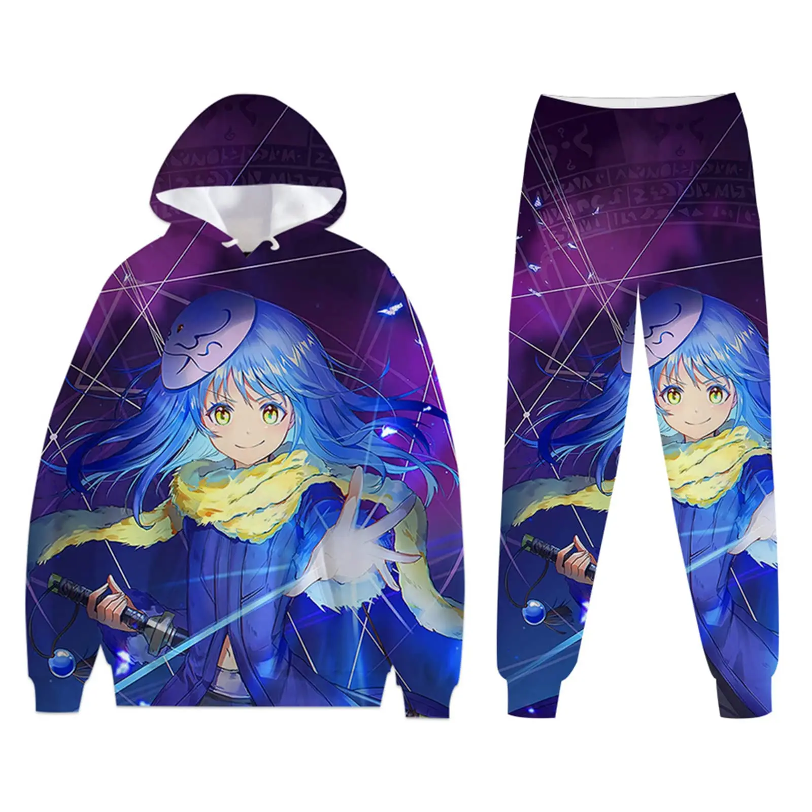 Fashion Anime That Time I Got Reincarnated As A Slime Rimuru Tempest Hoodie Pant Suit 3D High Quality Tracksuit Outfits Set