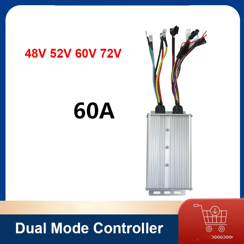 48V 52V 60V 72V Controller Bike 18-Tube JN 60A Dual-Mode Controller with Self Learning Function for 1000/1500/2000W/3000W Motor