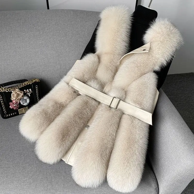 2023 donne autunno inverno nuova imitazione pelliccia di volpe gilet giacca femminile di media lunghezza gilet donna grazia moda giovane cappotto