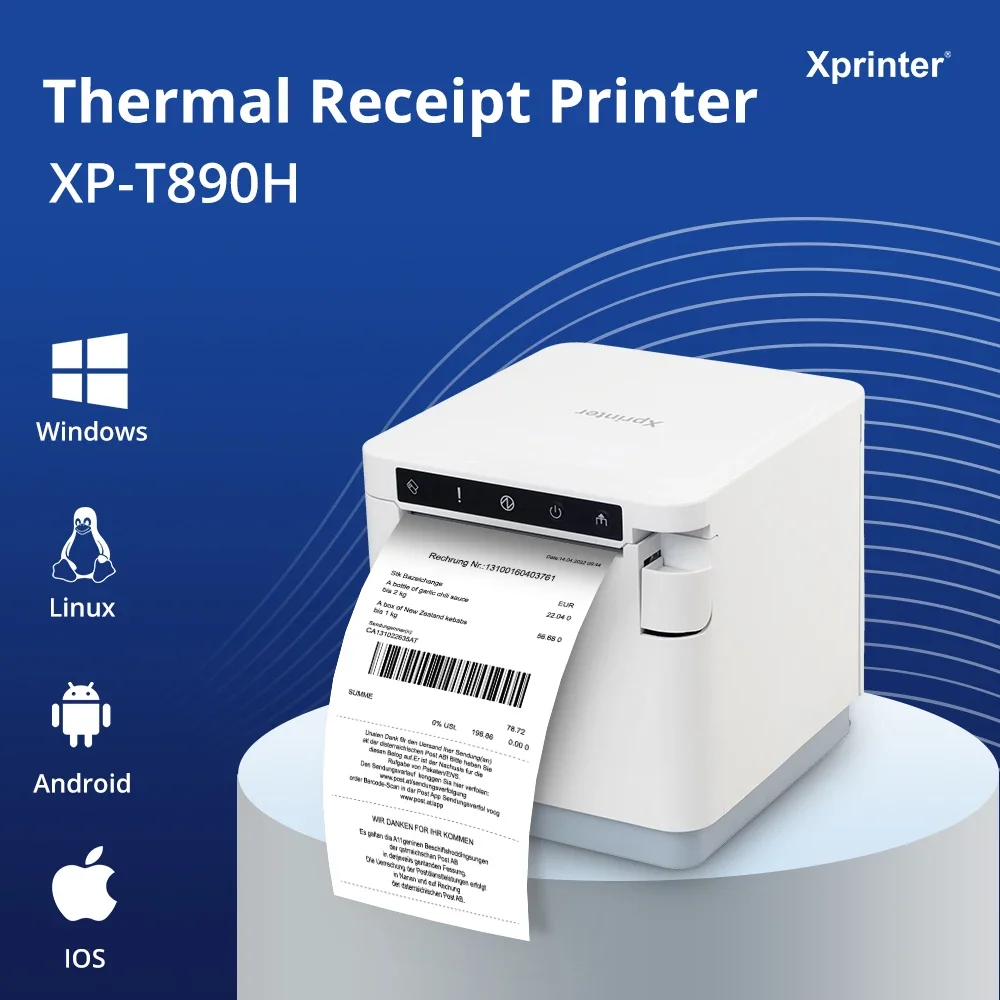 Xprinter XP-T890H 80mm Direct Thermal Receipt Printer For Cheap POS System 80mm Receipt Printer For Takeaways