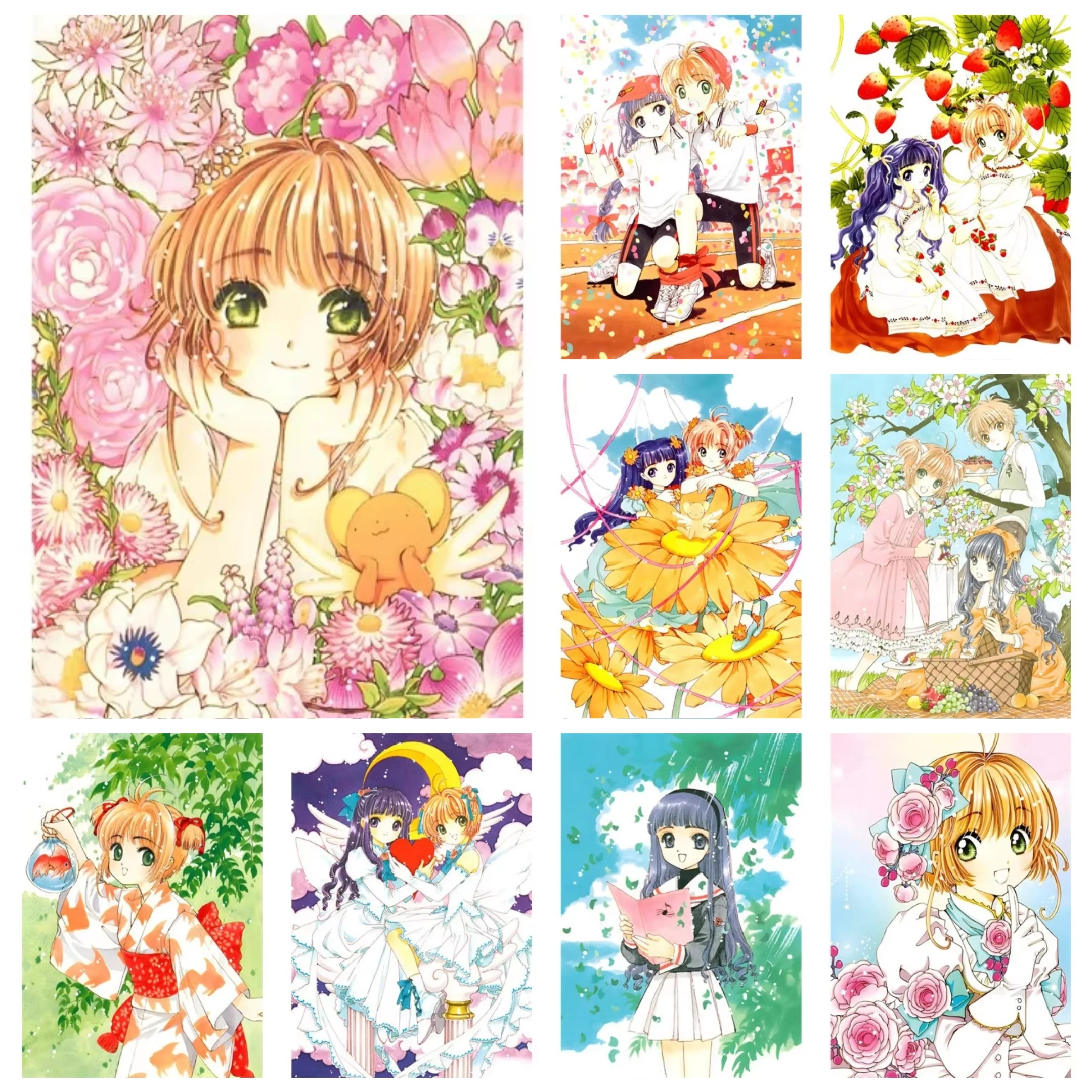 Diamond Painting Kit Magical Girl Anime Art Cardcaptor Sakura Full Drill Rhinestone Mosaic Wall Decor Gift for Home Decoration