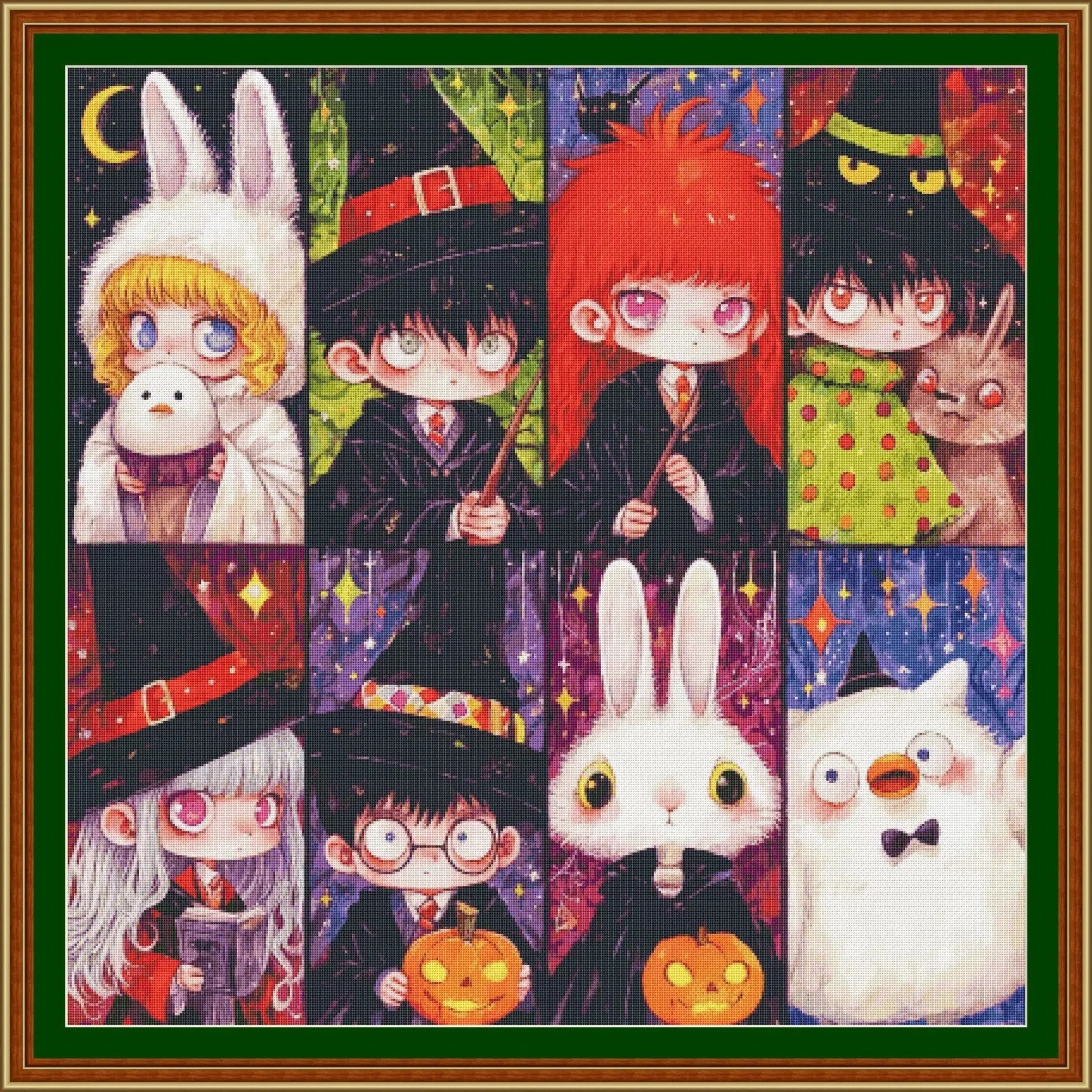 

ZZ7427- Halloween prankster 14CT 16CT Printed Canvas Cross Stitch DIY Set Kit Home Needlework Embroidery 99 Colors