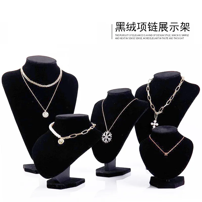 Necklace Display Stand, Black Velvet Portrait Neck Jewelry Stand, Jewelry Storage, Home Jewelry Stall, Shop Model Stand