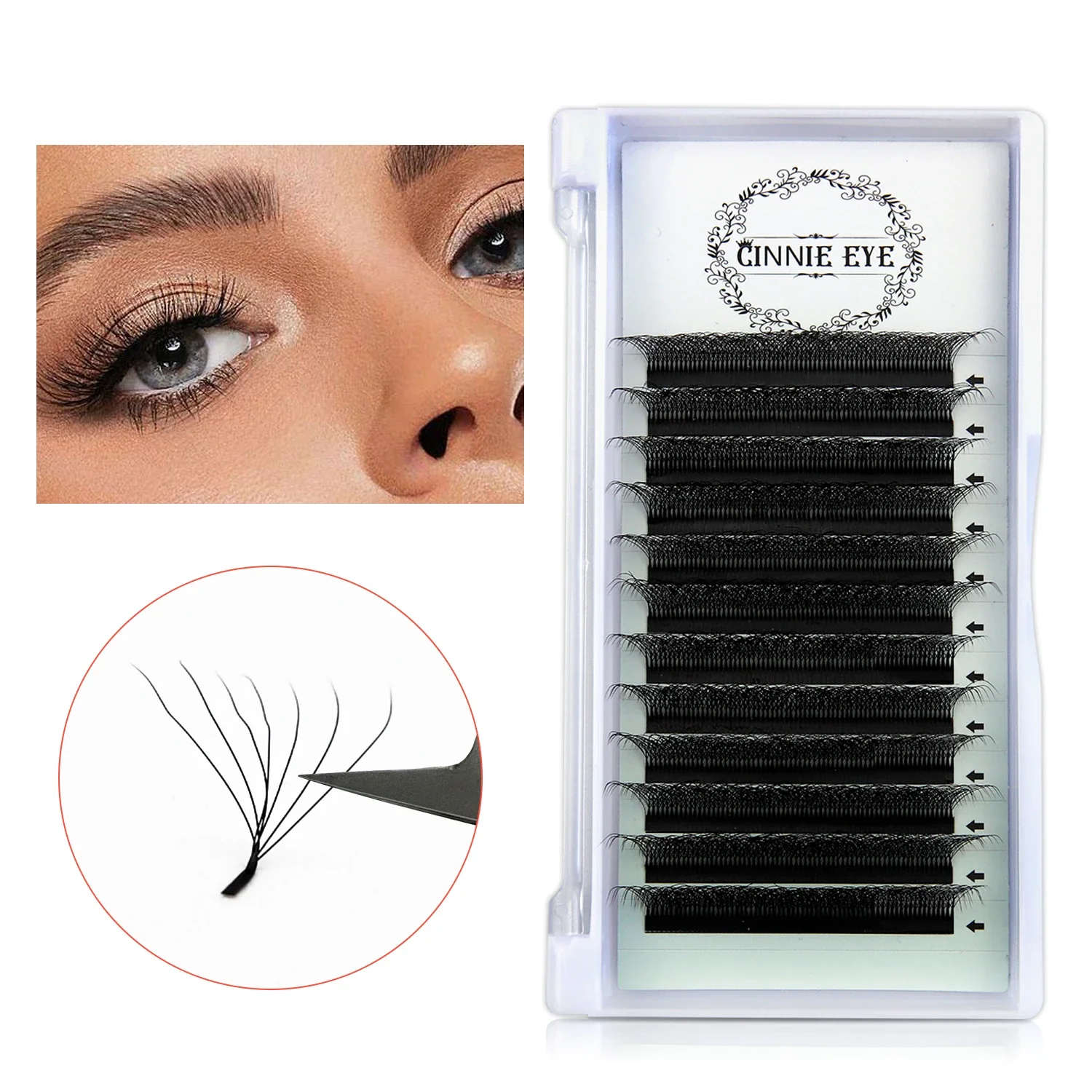 New 7DW Eyelash Natural W False Lash Extension 5D/6D W Fanning Lash Individual Eye lash Russia Volume Eyelash Drop Shipping