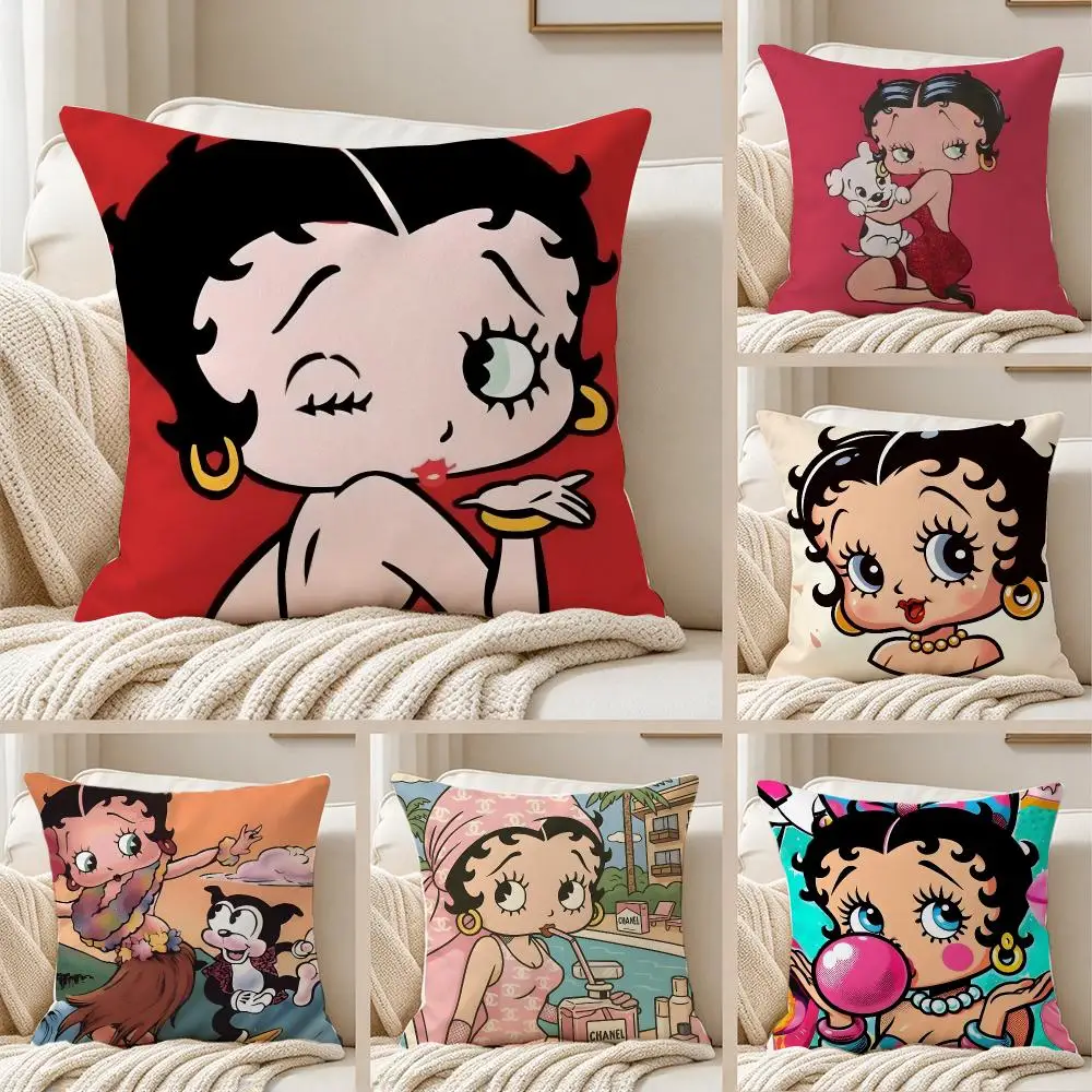 Retro Character B-Betty Boop Cushion Cover Contemporary Simple Cushion Shell Home Sofa Decoration Pillow Protector