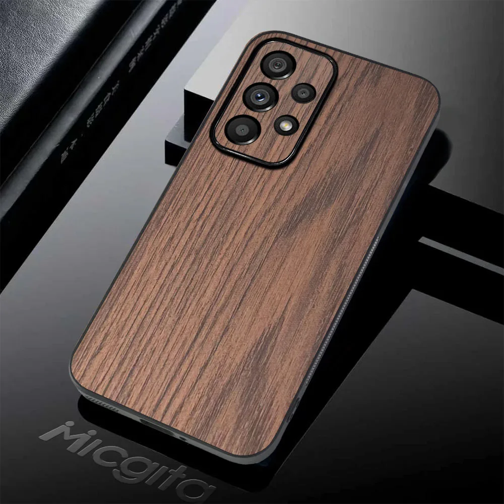 Wood Grain Case For Samsung Galaxy A33 5G Unique Natural luxury Leather Cover For Samsung A33 Case