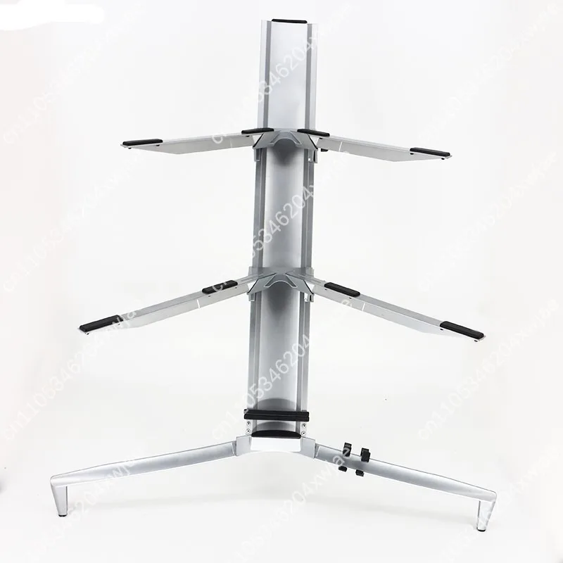 Professional Aluminum 3-Tier Keyboard Stand Portable for GuZheng Synthesizer Electronic Piano Multi-Instrument Display