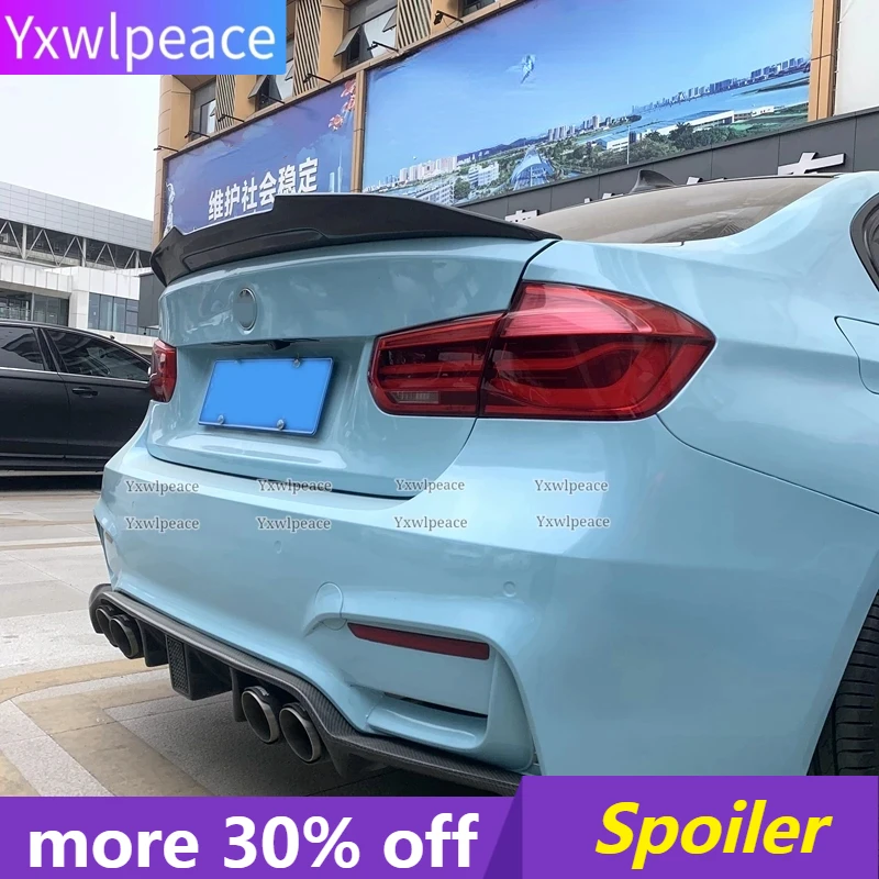 

For BMW F30 F35 M3 3 Series 2013-2018 PSM Style Spoiler ABS Glossy Black / Carbon Fiber Look Rear Trunk Spoiler Decoration