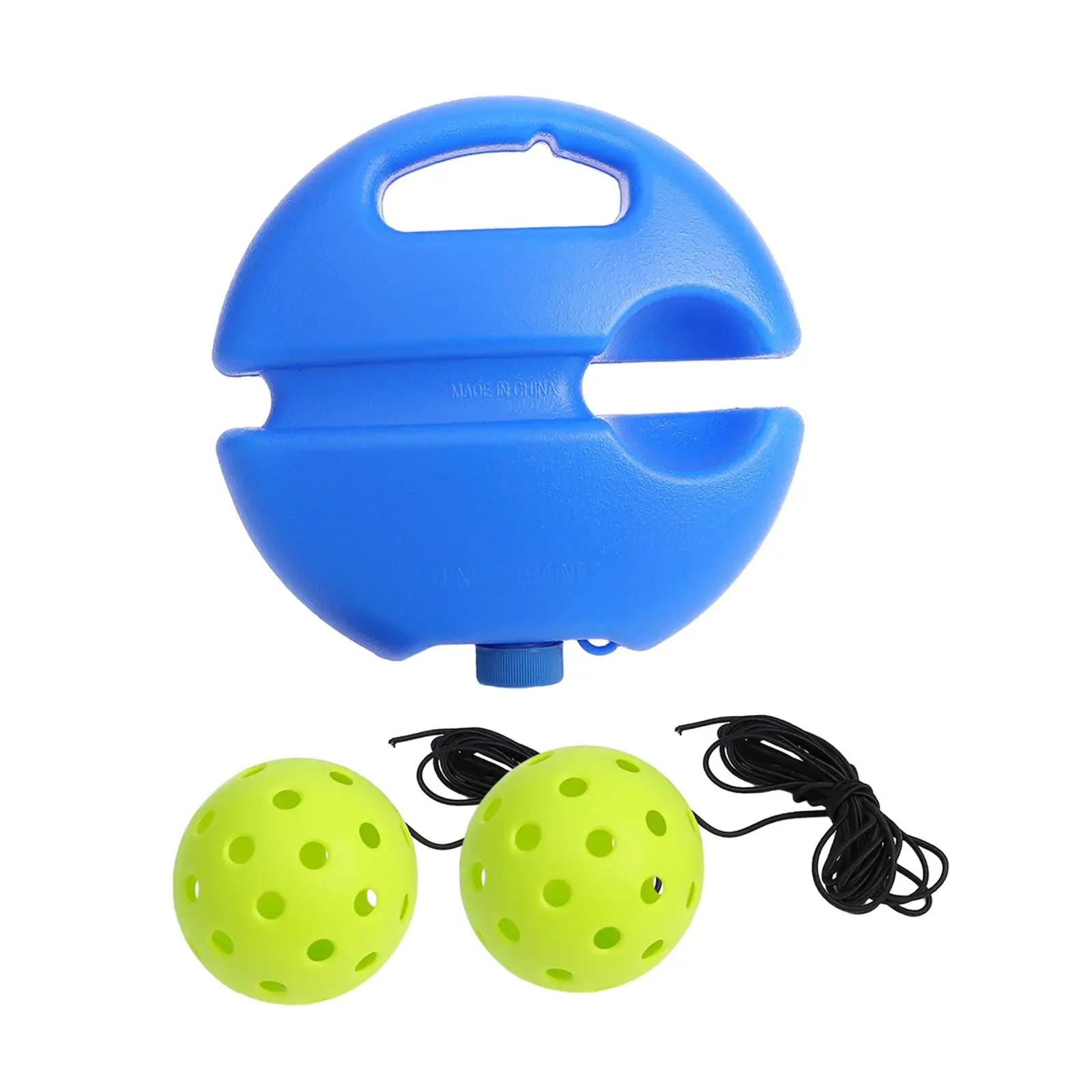 

Pickleball Trainer Baseboard with 40 Holes Pickleball Ball Rope for Beginner green