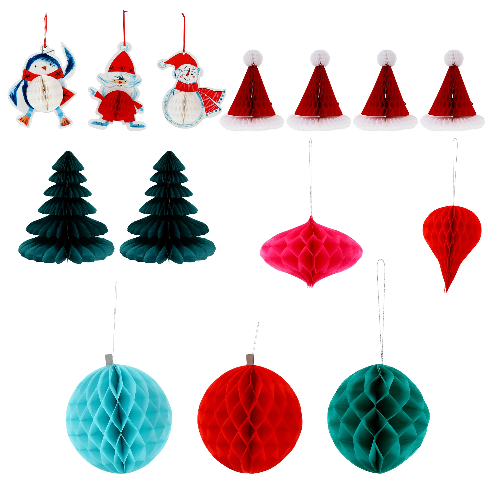 

14pcs Banner Decorations Hanging naments Mini Tree Party Honeycombs Supplies Honeycomb Balls Party Supplies Banner
