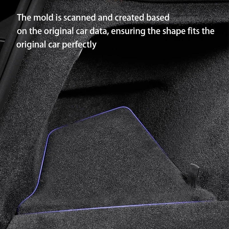 For Tesla Model YL/Y Juniper 2026 Trunk Side Storage Box Hollow Cover Organizer Flocking Mat Partition Board Stowing Tidying
