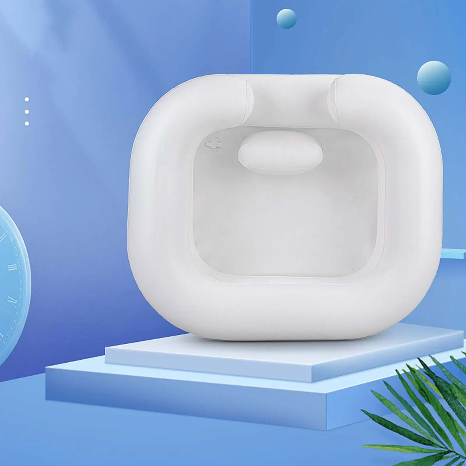 Portable Inflatable Shampoo bowl Bed Hair Wash Bowl with Drain with Pillow Hair Washing Basin Washbasin Elderly Travel