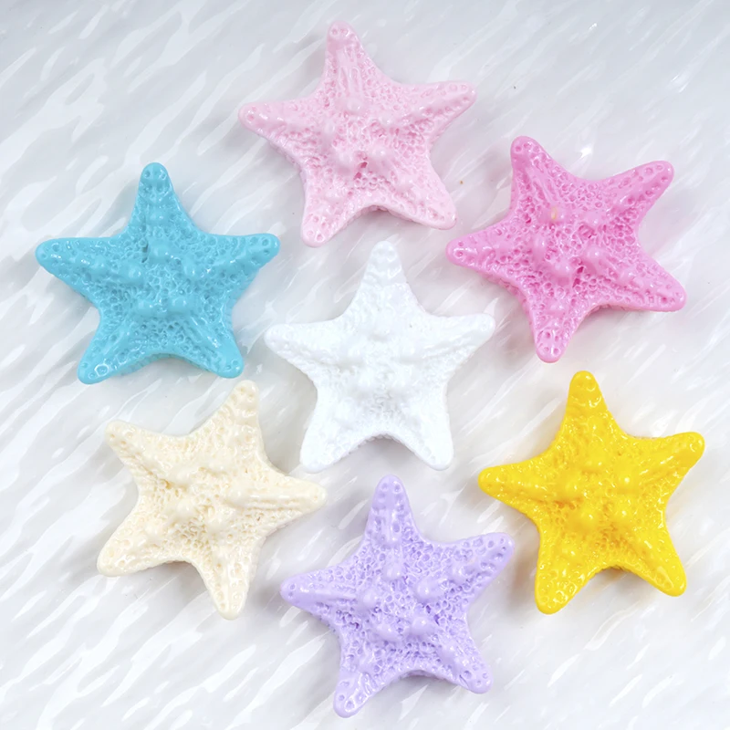10/100pcs Kawaii Cartoon Starfish Resin Decoration Charms Flatback Diy Dollhouse Miniature Ornaments Accessories